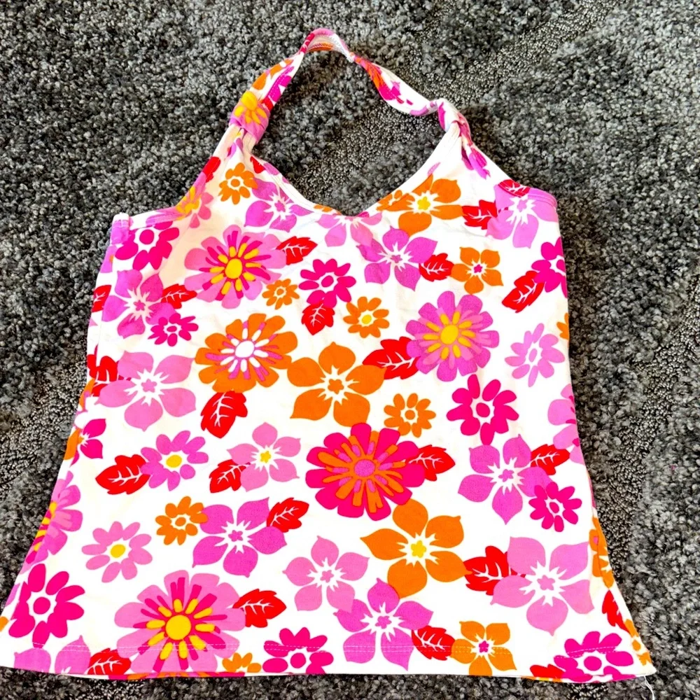 Children’s Place Colorful Floral Top EUC size XL / 14 halter style